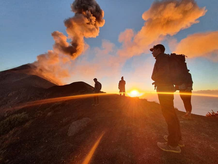 Antigua, Guatemala: Volcano Acatenango Overnight Hiking - Basecamp at 3,700 meters, with Fuego in front