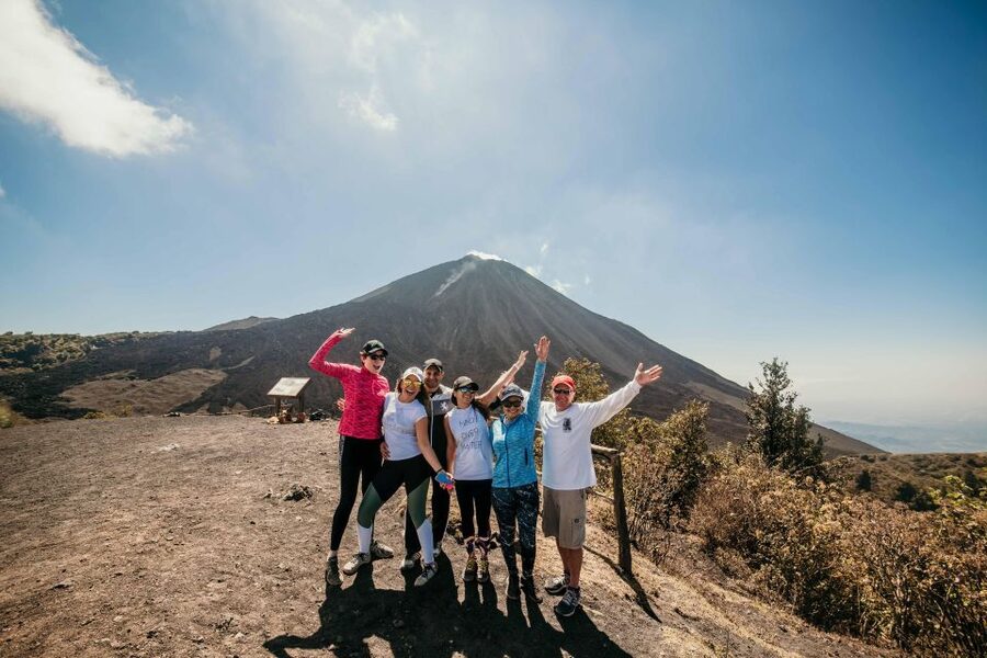 Climb Active Pacaya Volcano: Shared Tour with Box Lunch - A ham sandwich with a volcano view