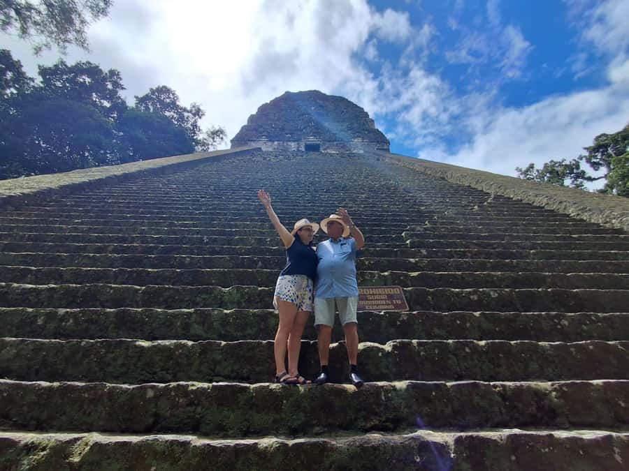 From Flores: Tikal Guided Tour with Transportation - Temple IV and the first view over the forest