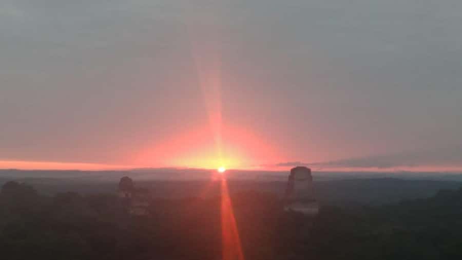 From Flores: Tikal Sunset Tour - The Lost World sunset stop