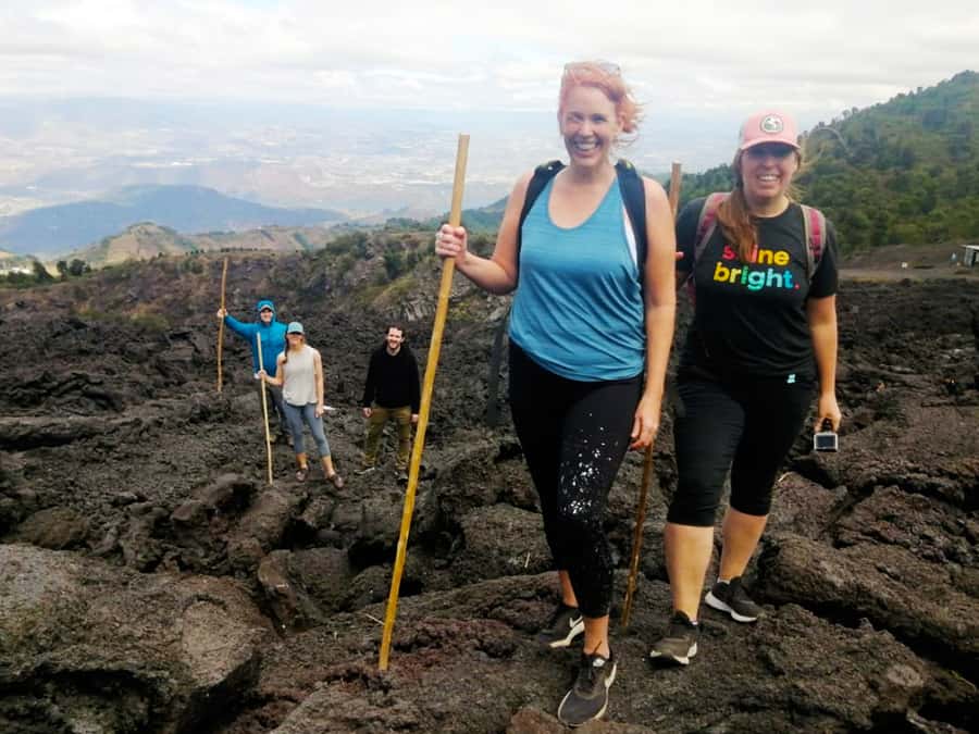 Pacaya Volcano Tour & Hot Springs from Guatemala City - Lava flows, black rock, and the marshmallow stop