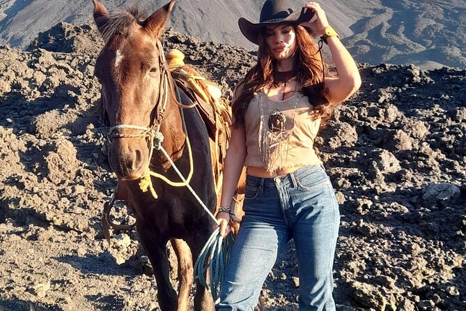 Puerto Quetzal Pacaya Volcano Horseback Ride with Lava Pizza - Crossing coffee plantations and village roads