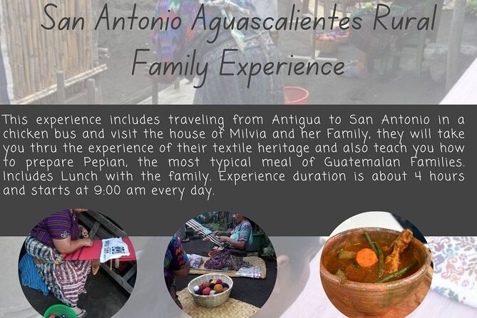 San Antonio Aguascalientes Weaving Tour from Antigua - Timing, weather, and what to bring