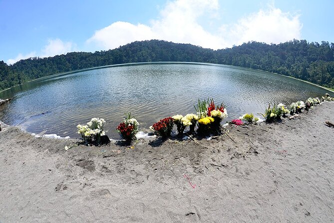 Trek to Chicabal Volcano and Lagoon near Quetzaltenango , Guatemala - Reaching Laguna Chicabal inside the volcano